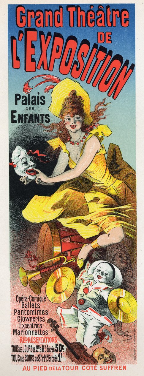 Sanat. Eğlence. Serginin büyük tiyatrosu (Paris Evrensel Sergisi by Jules Cheret
