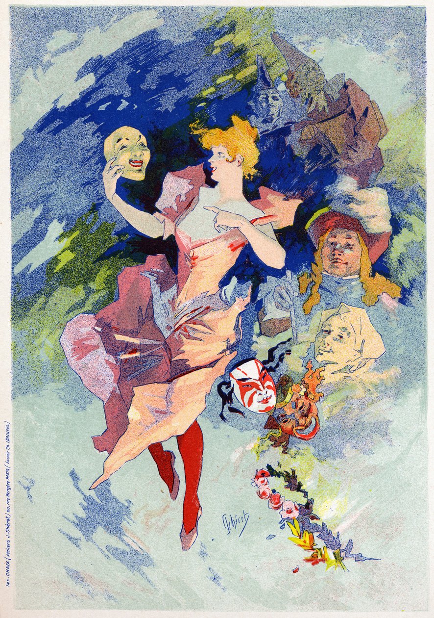 Sanat. Eğlence. Komedi. Alegori Jules Cheret, Fransa, 1890 dolayları (poster) by Jules Cheret