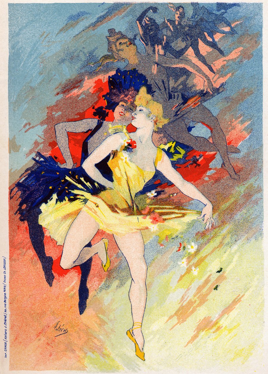 Sanat. Eğlence. Dans. Alegori Jules Cheret, Fransa, 1890 dolayları (poster) by Jules Cheret