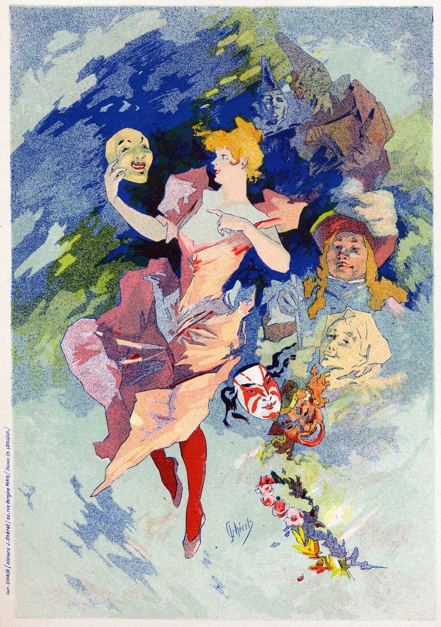 Komedi alegorisi, 19. yüzyılın sonları (resim) by Jules Cheret