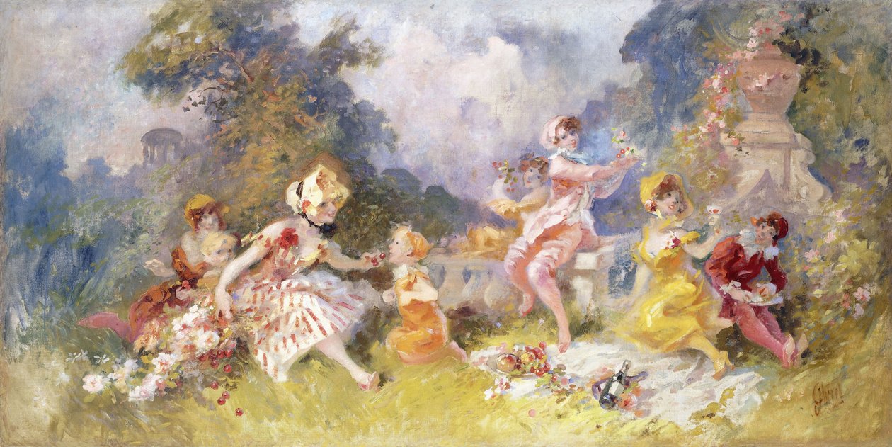 Çimlerde Öğle Yemeği, 1894 dolayları by Jules Cheret