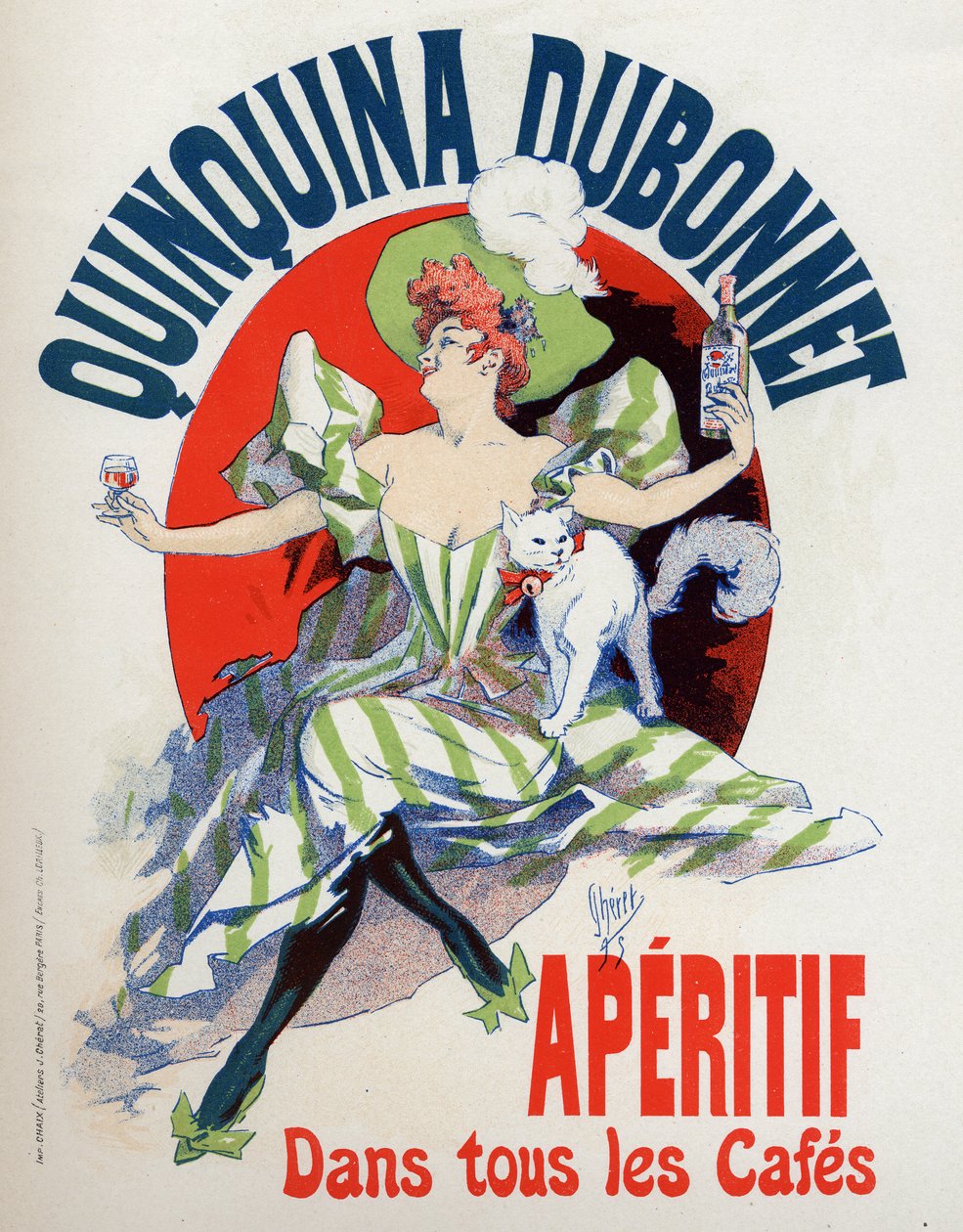 Yiyecek ve içecek. Quinquina Dubonnet aperitifi. Poster, Jules Cheret, Fransa by Jules Cheret