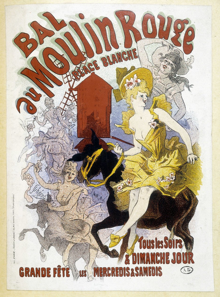 Moulin Rouge balosu için poster, Jules Chéret, 19. yüzyıl sonu by Jules Cheret