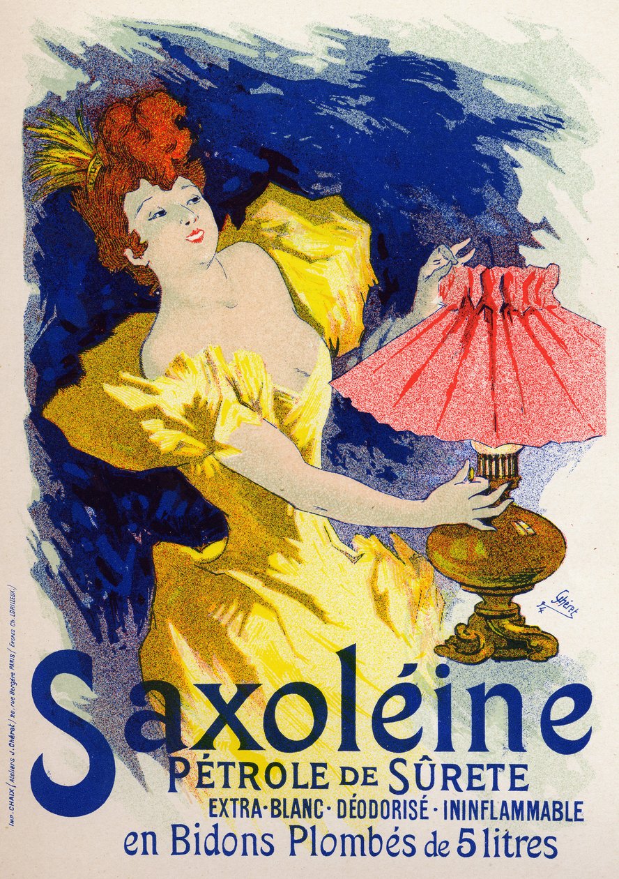 Bilim. Enerji. Saksolein, lamba için yağ. Poster Jules Cheret, Fransa by Jules Cheret