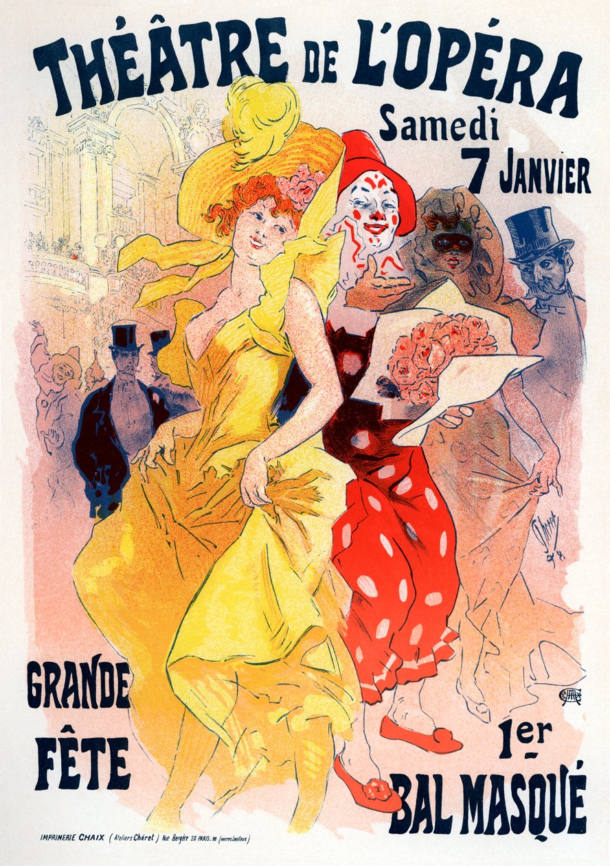 Opera Tiyatrosu. Maskeli Balo Posteri, 1898-1899 by Jules Cheret