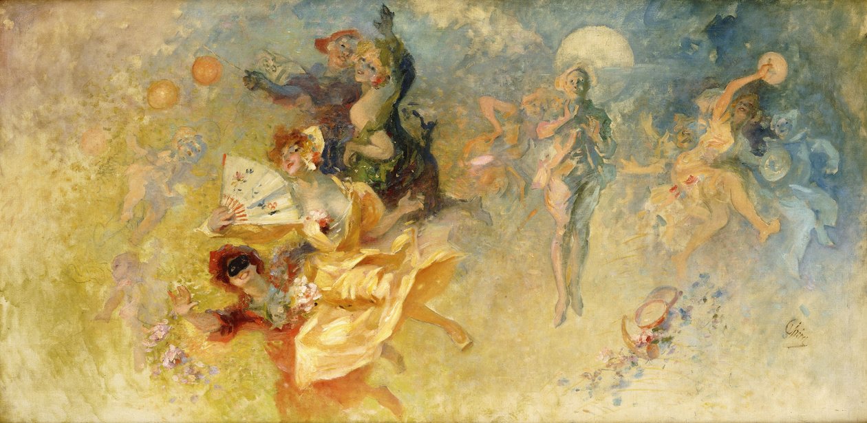 maskeli top, by Jules Cheret