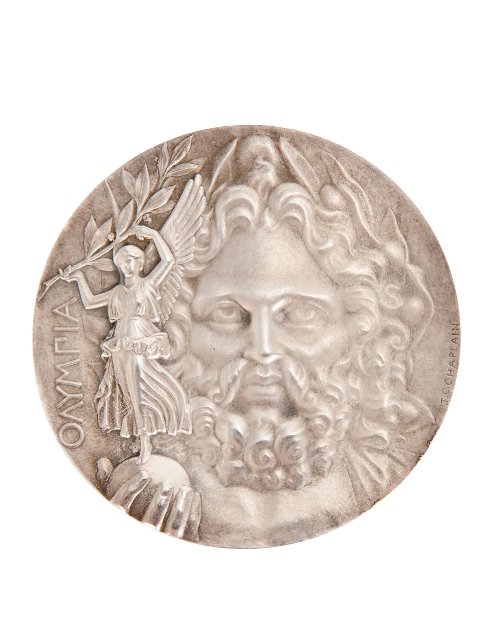 Birincilik Olimpiyat madalyası, Atina 1896 (gümüş) (ayrıca bkz. 2628776) by Jules Clement Chaplain