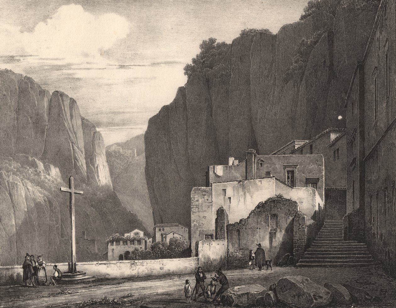 Amalfi'nin görünümü, Campania, İtalya, Jules Coignet (1798-1860) tarafından çizildikten sonra litografi, 258x245 cm by Jules Coignet
