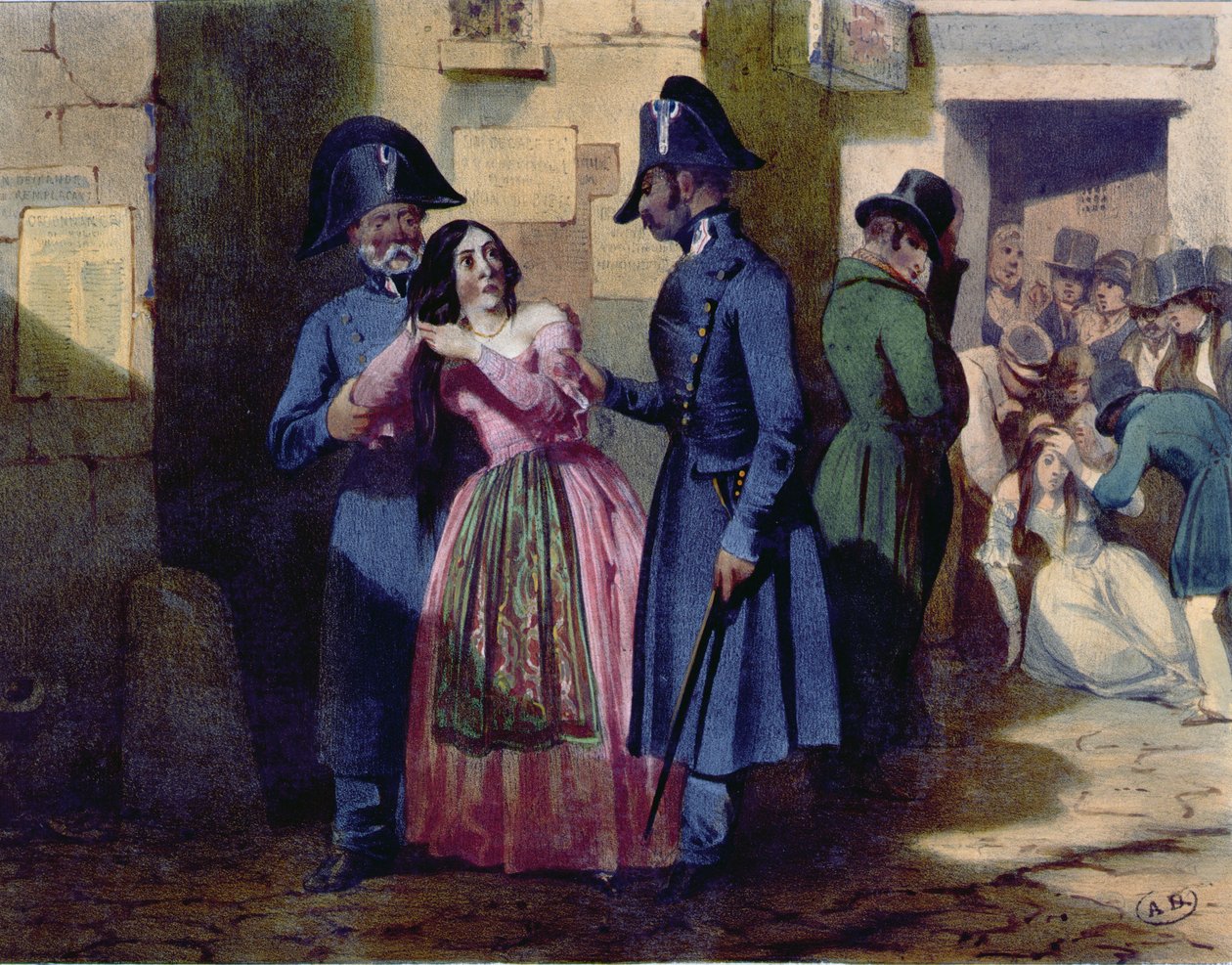 Bir fahişeyin polis tarafından tutuklanması, 1835 dolayları by Jules David