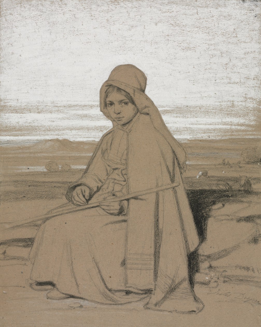Oturan Bir Çoban, 1800