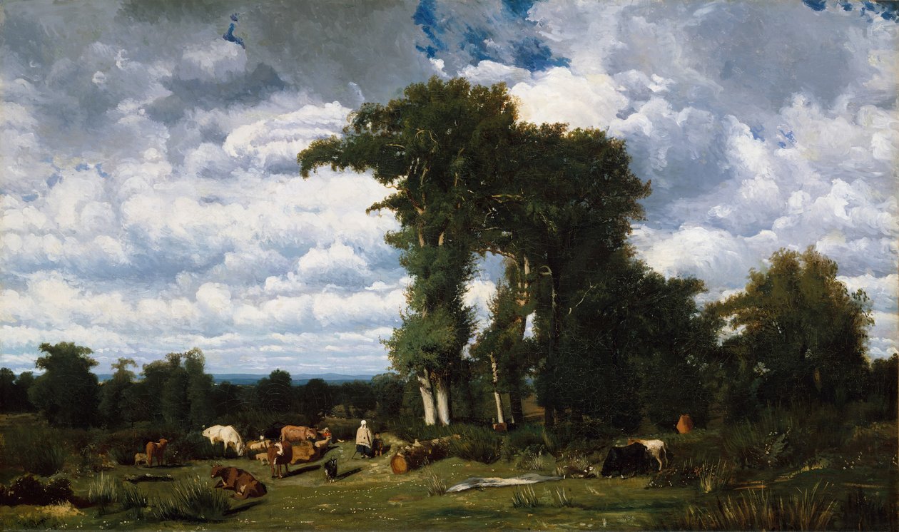 Sığırlarla Manzara, Limousin, 1837. by Jules Dupré