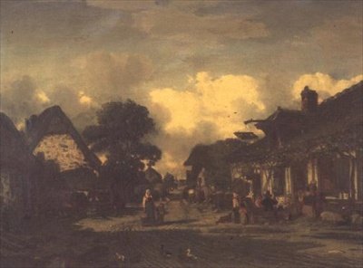Hanın önündeki yol by Jules Dupré
