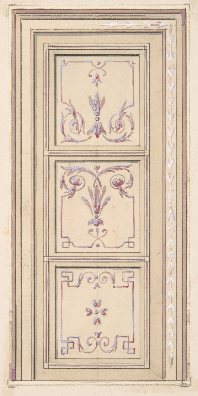Bir tavan için tasarım, 19. yüzyılın ikinci yarısı. Yaratıcılar: Jules-Edmond-Charles Lachaise, Eugène-Pierre Gourdet. by Jules Edmond Charles Lachaise and Eugène Pierre Gourdet