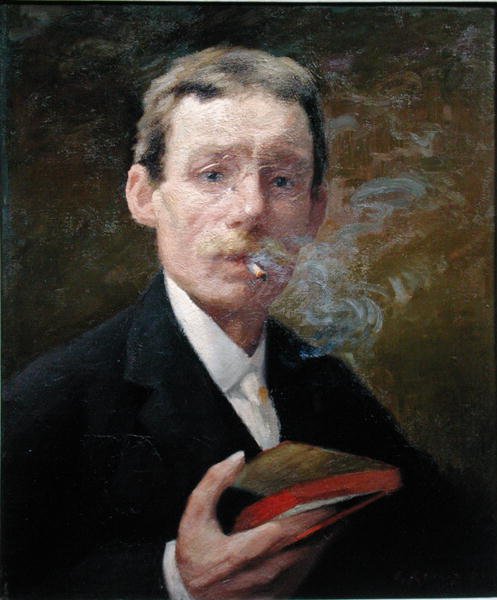Otoportre, Sigara İçme (yeşil yatak odası) 1919 by Jules Ernest Renoux