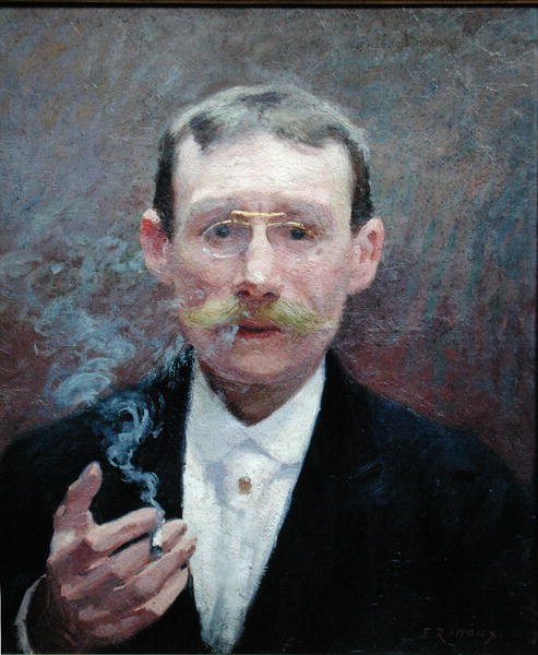 Kendi kendine portre, Sigara by Jules Ernest Renoux