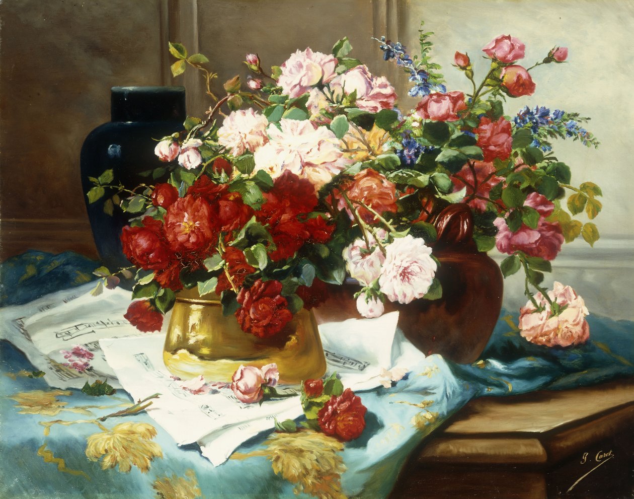 Çiçekler ve Notalarla Natürmort, c.1877 by Jules Etienne Carot