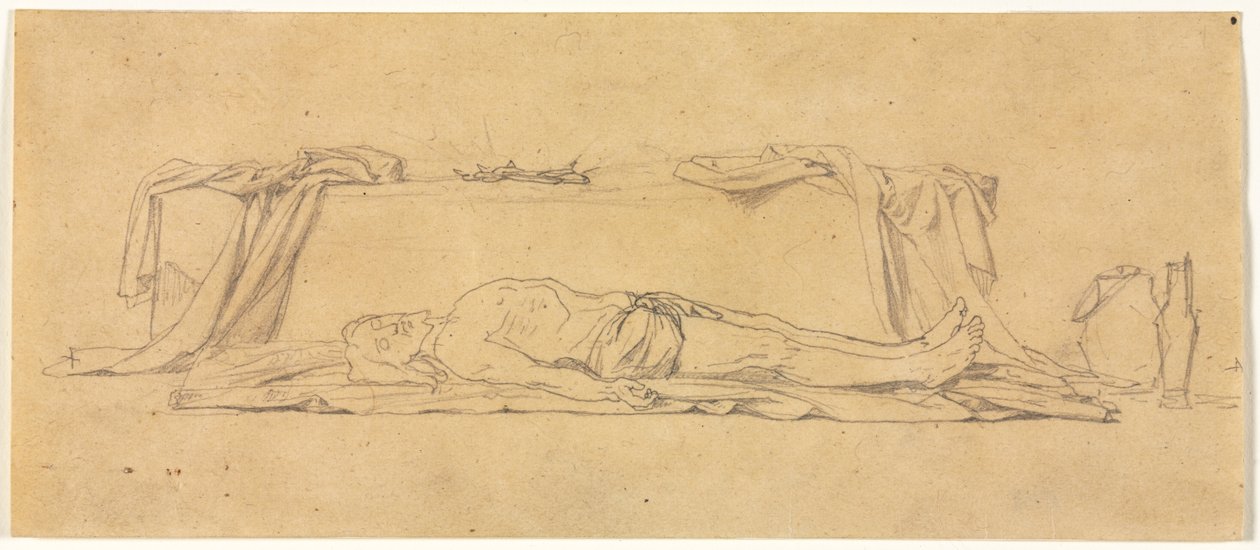 Kabir'in Yanında Yatan Ölü İsa'nın Kroki by Jules Eugene Lenepveu
