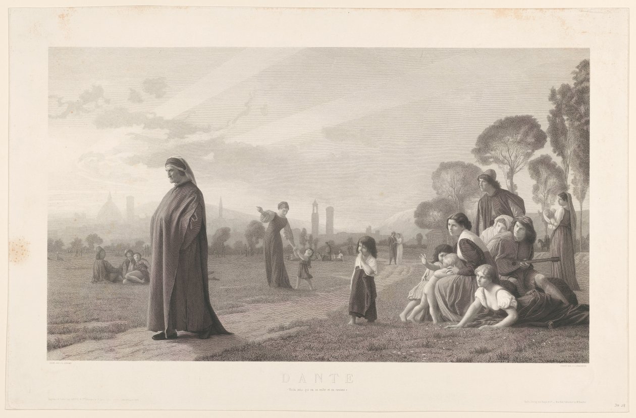Dante, naar J.L. Gérôme by Jules Gabriel Levasseur