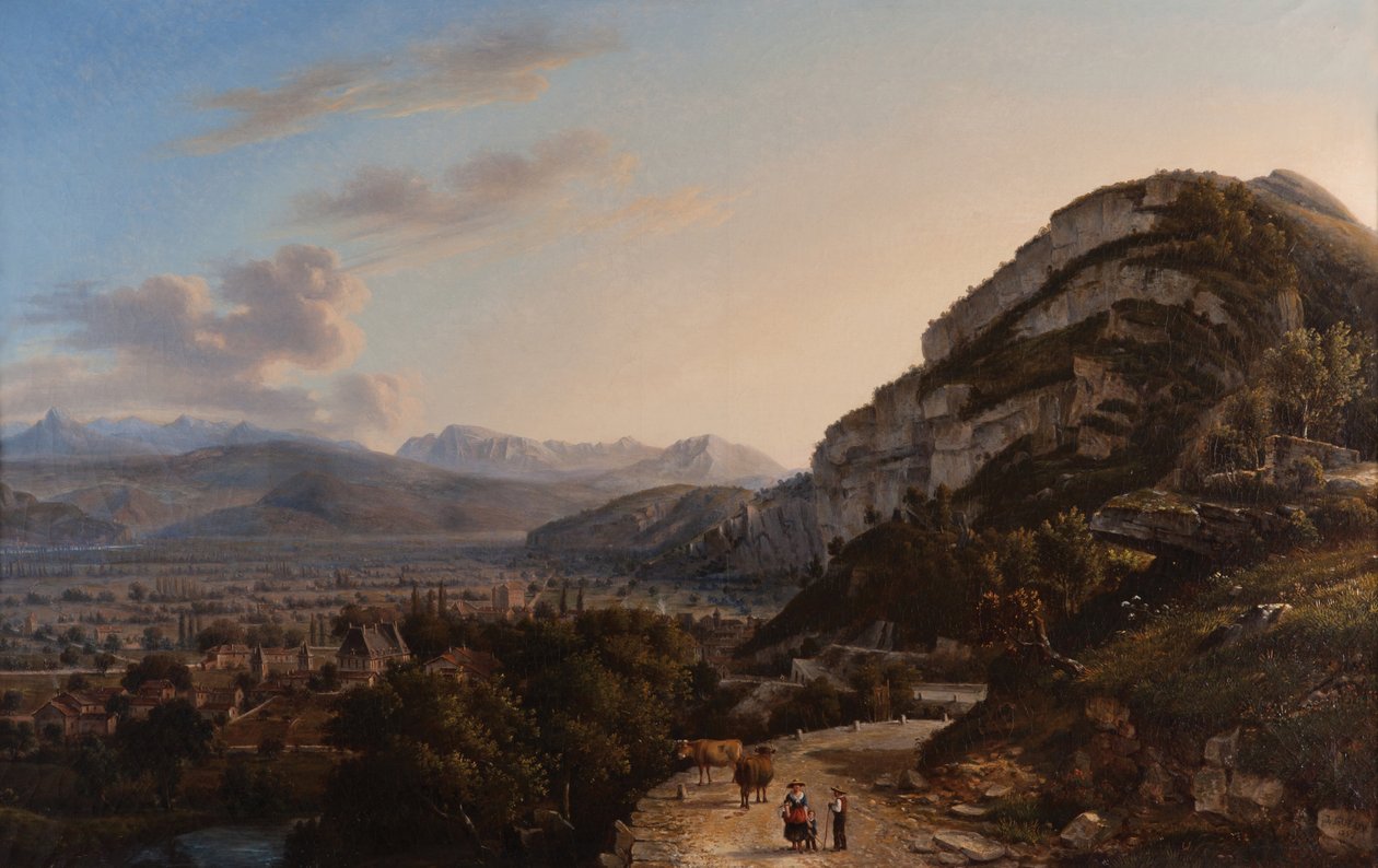Sassenage 1857 Görünümü (Tuval üzerine yağlı boya) by Jules Jean Baptiste Guedy