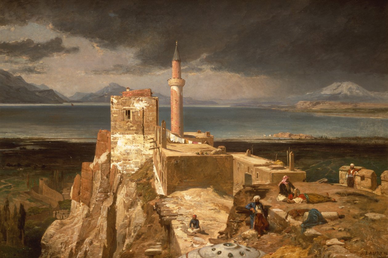 Van Gölü ve Kalesi, Ermenistan (tuval üzerine yağlı boya) by Jules Joseph Augustin Laurens