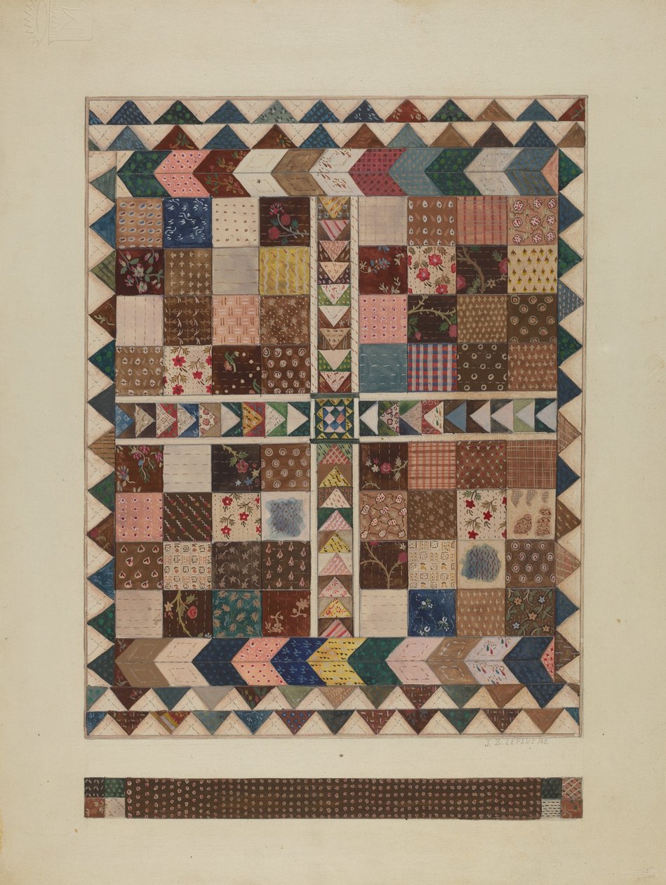 Patchwork Beşik Yorgan, 19351942. by Jules Lefevere