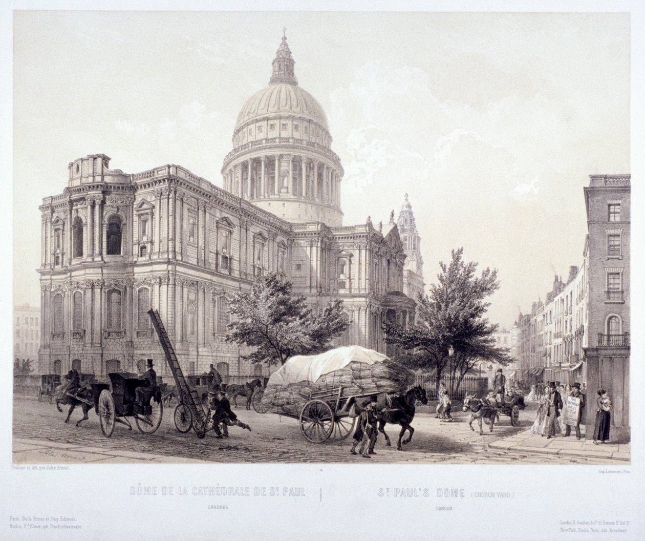 St Paul Katedrali, Londra, c1855 by Jules Louis Arnout