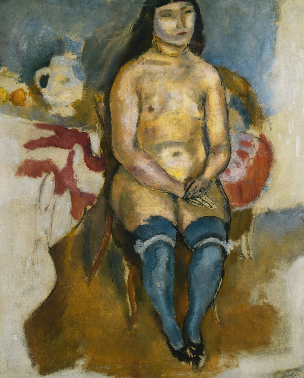 Mavi Çoraplı Asyalı; Mavi Çoraplı Asyalı, 1922 by Jules Pascin