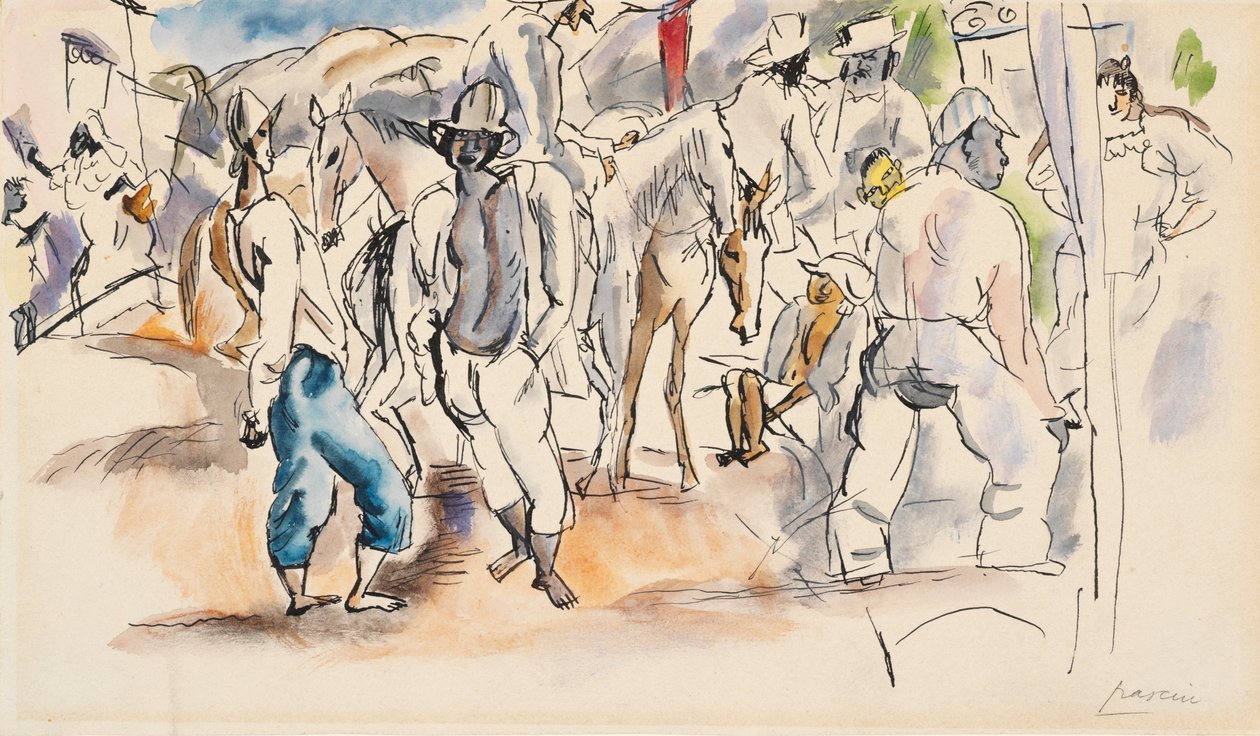 Figürler ve Atlar by Jules Pascin