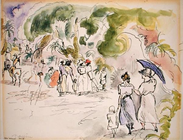 Manzaradaki Figürler by Jules Pascin