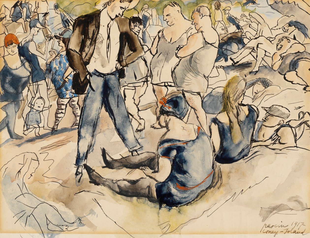 Sahildeki Rakamlar, Coney Adası by Jules Pascin