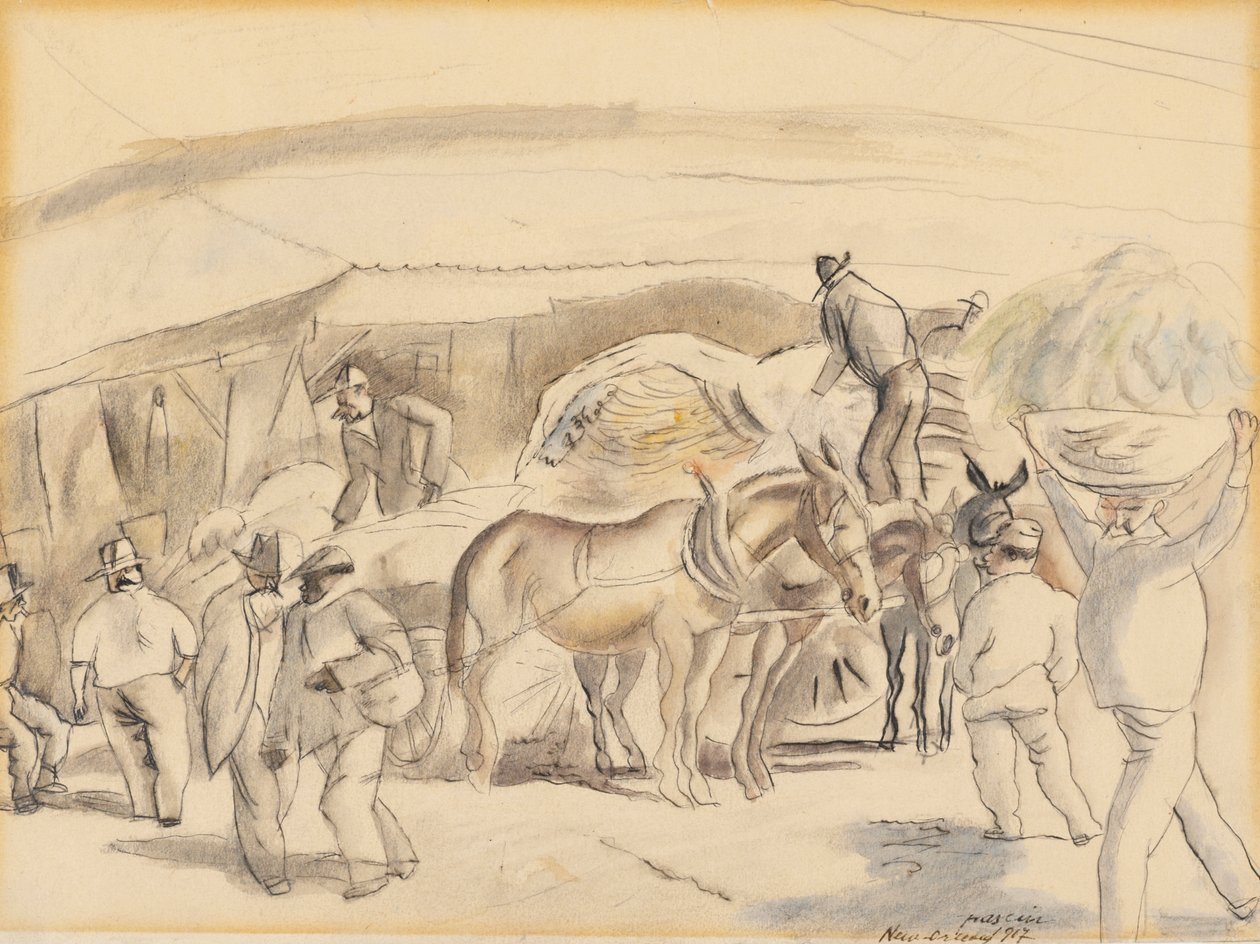 Biçerdöverler, 1917 (kağıt üzerinde wc) by Jules Pascin