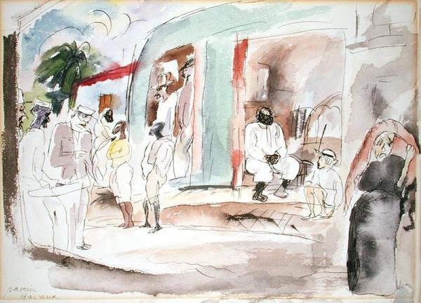 Havana (kağıt üzerine sulu boya) by Jules Pascin