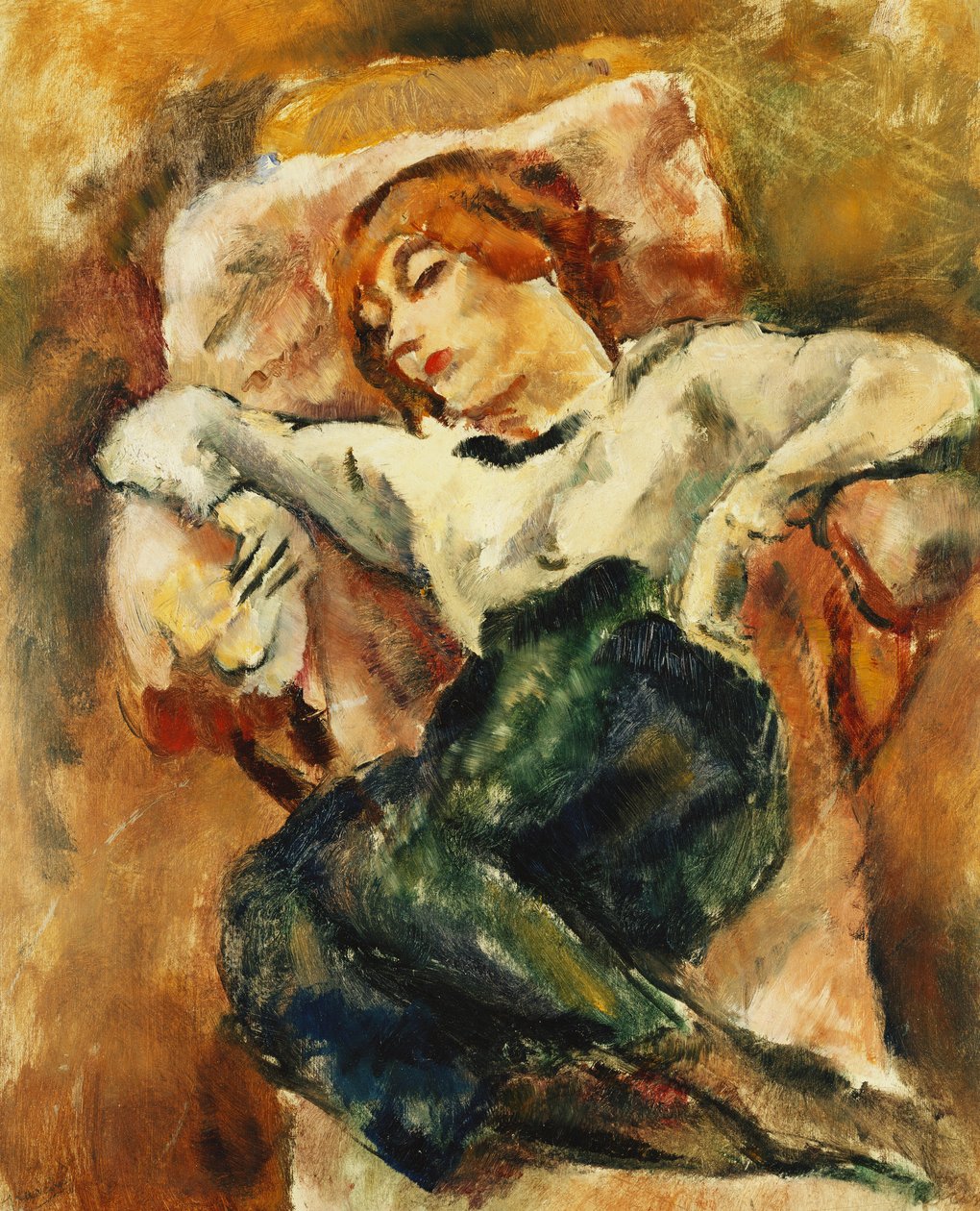 Hermin Dinlenme; Hermine Reposant, 1916 by Jules Pascin