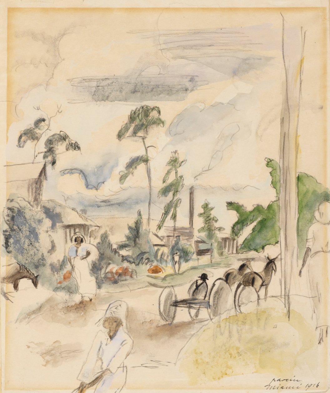 Rakamlarla Manzara, Miami by Jules Pascin