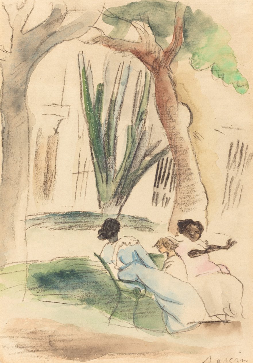Çocuklu Dadılar by Jules Pascin