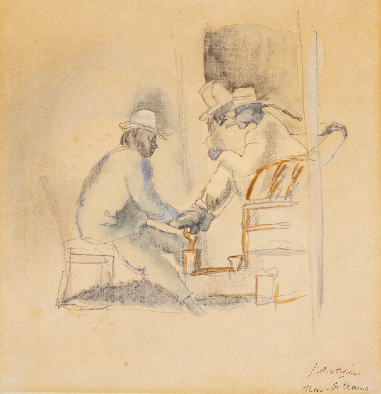New Orleans Ayakkabı boyası (kağıt üzerinde wc) by Jules Pascin