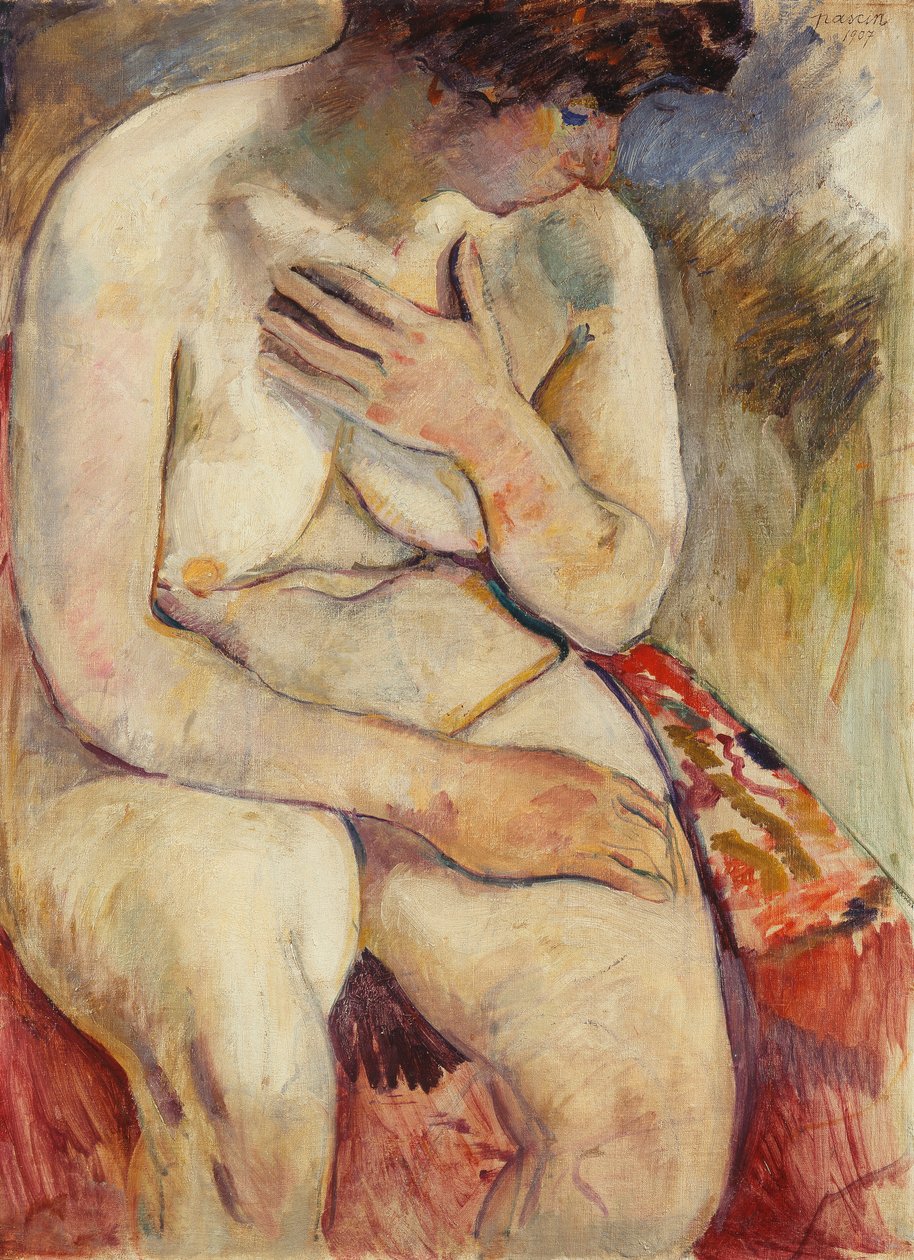 Çıplak Oturma; Nu Assis, 1907 by Jules Pascin