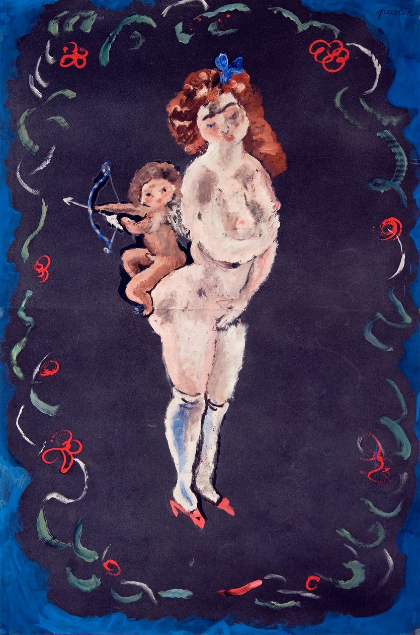 çıplak ve aşk tanrısı by Jules Pascin