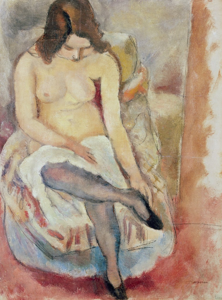 oturan kadın by Jules Pascin