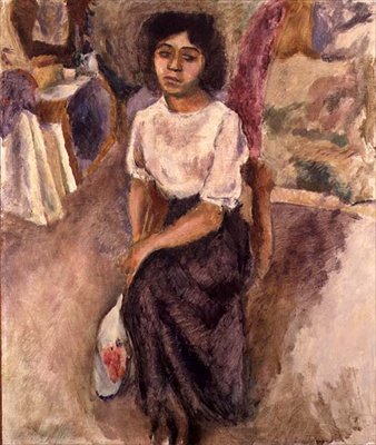 Oturan Kadın, 1915 dolayları (tuval üzerine yağlı boya) by Jules Pascin