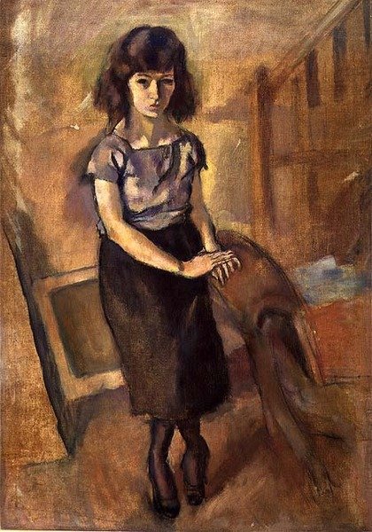 Duran Genç Kadın, 1920 dolayları (tuval üzerine yağlı boya) by Jules Pascin