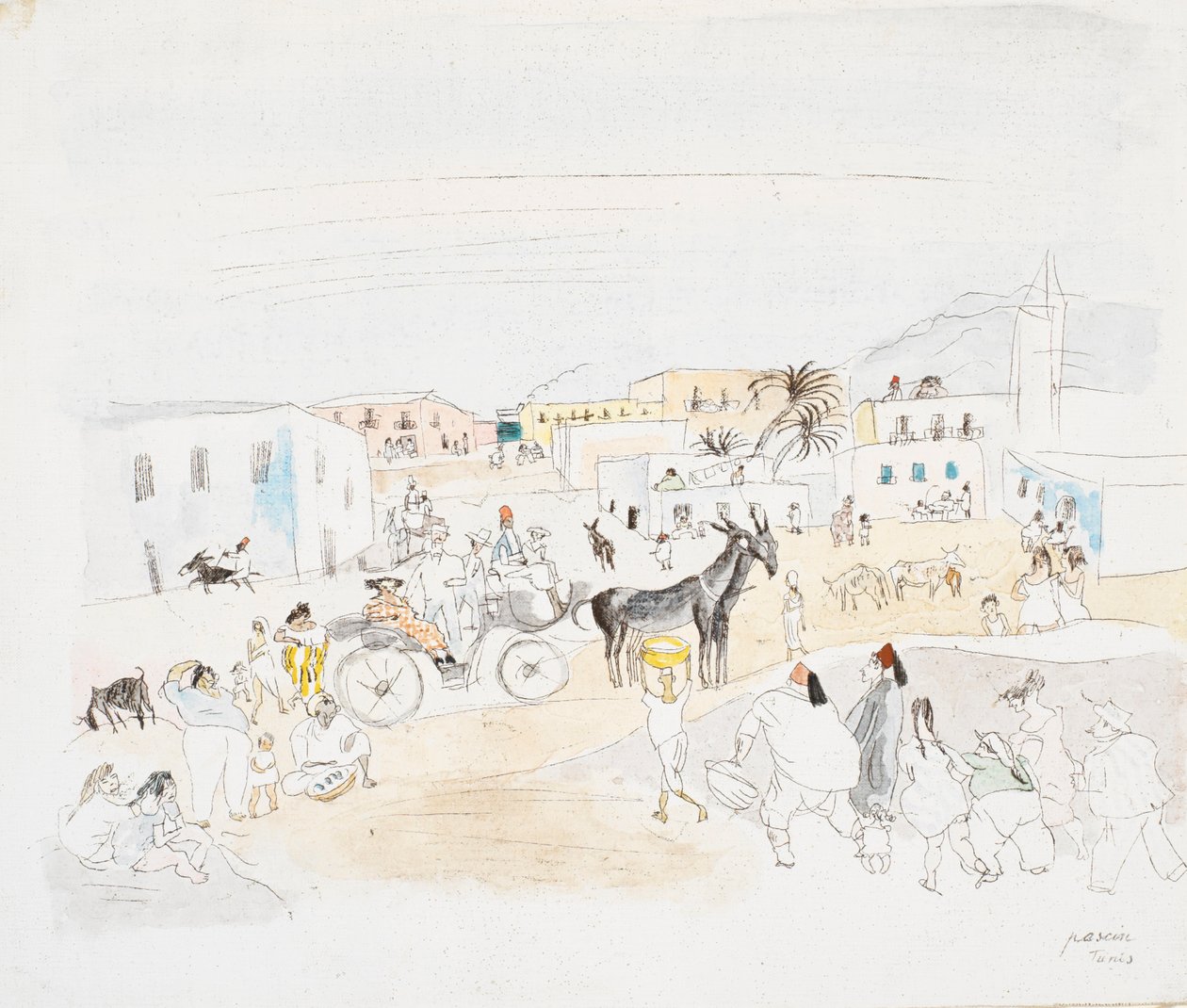 Tunus (kağıt üzerinde wc) by Jules Pascin