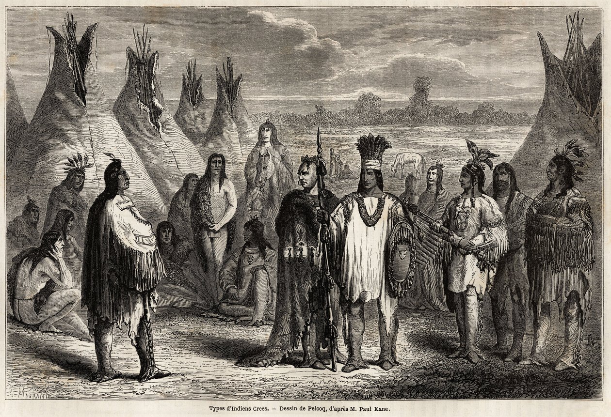 Crees Türleri Kanada Kızılderilileri, Kaptan John Palliser tarafından 1857-59