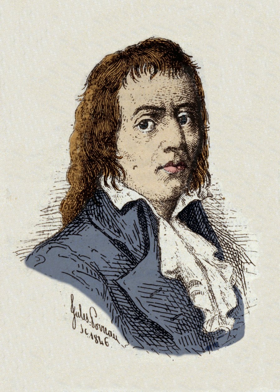 Fransız Devrimi: Jules Porreau tarafından “François Babeuf dit Gracchus (1760-1797) Devrimci Portresi” çizimi by Jules Porreau