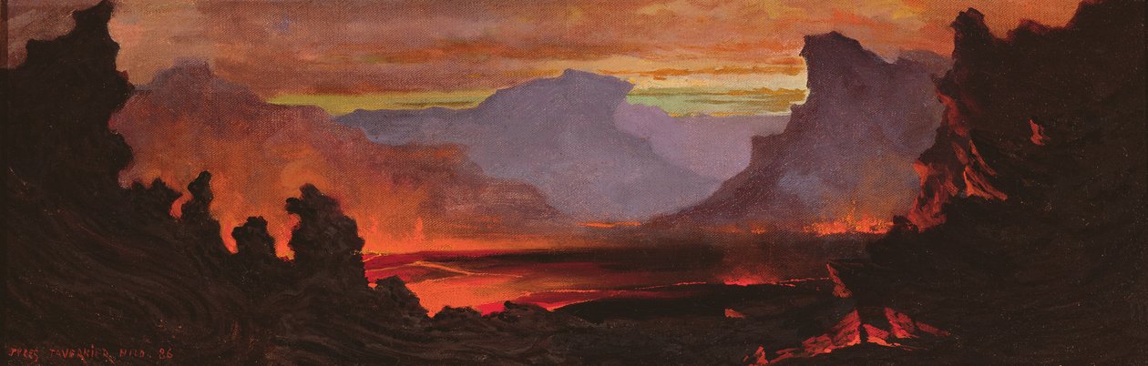 Hilo Volkanı, Hawaii, 1886 by Jules Tavernier