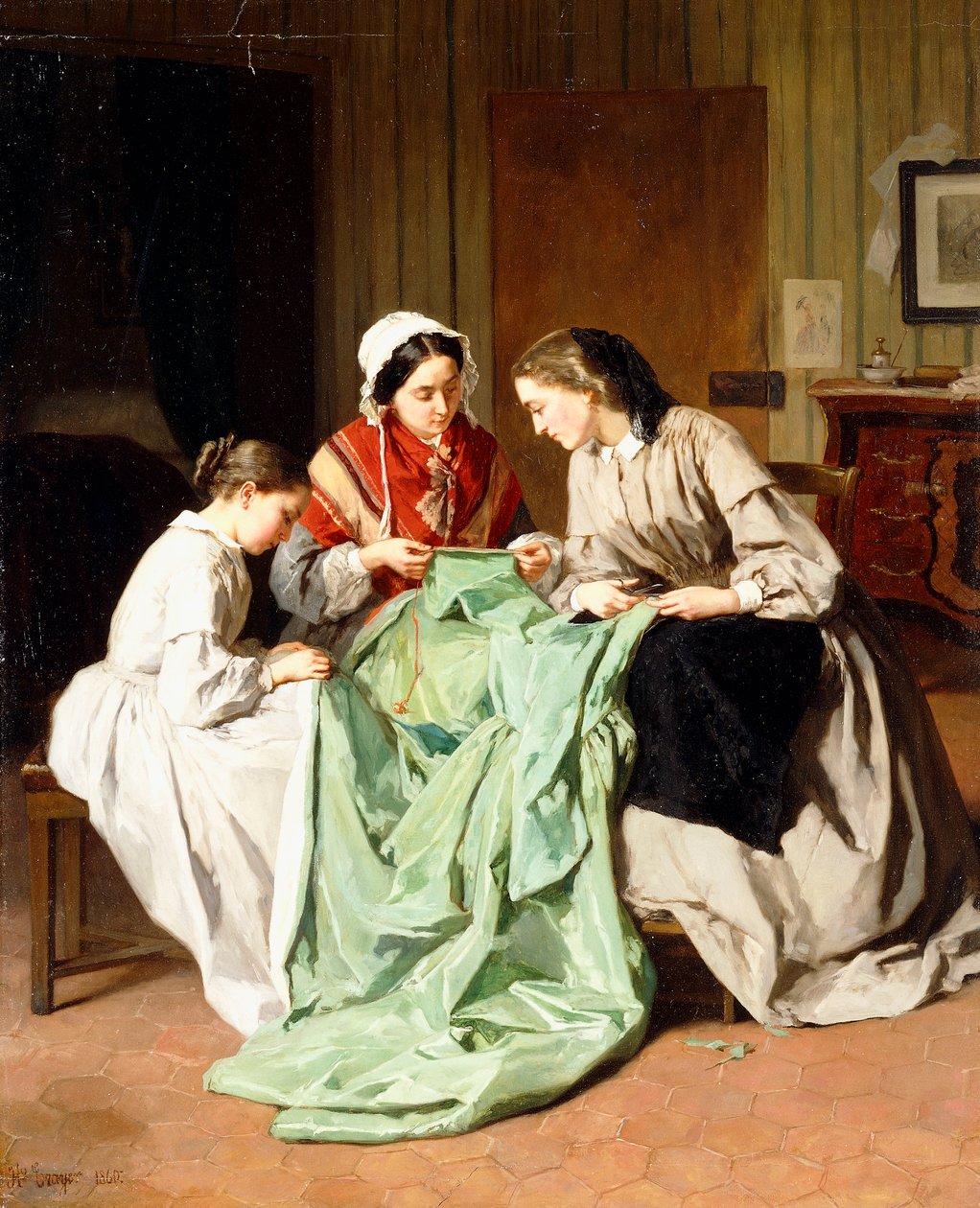 Balo Elbisesi, 1860 by Jules Trayer