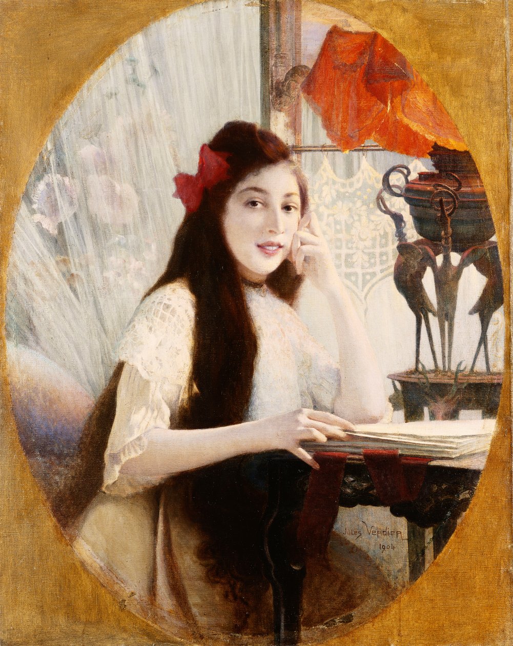 Masada Genç Bir Kızın Portresi, 1904 by Jules Verdier