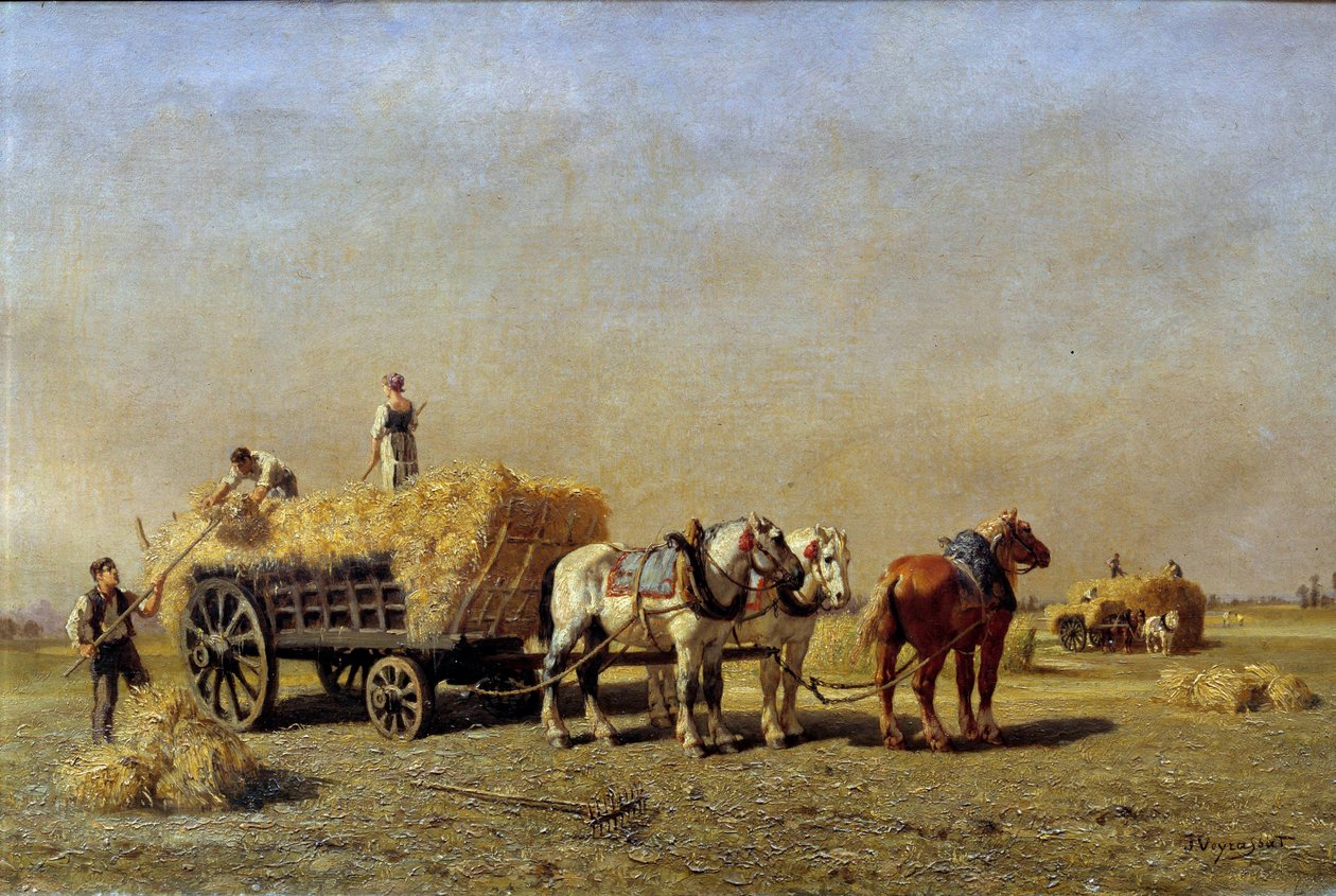 Jules Veyrassat (1828-1893) Tarafından Bir Tablonun Orakçılar Detayı 19. yüzyıl Reims Güzel Sanatlar Müzesi by Jules Veyrassat