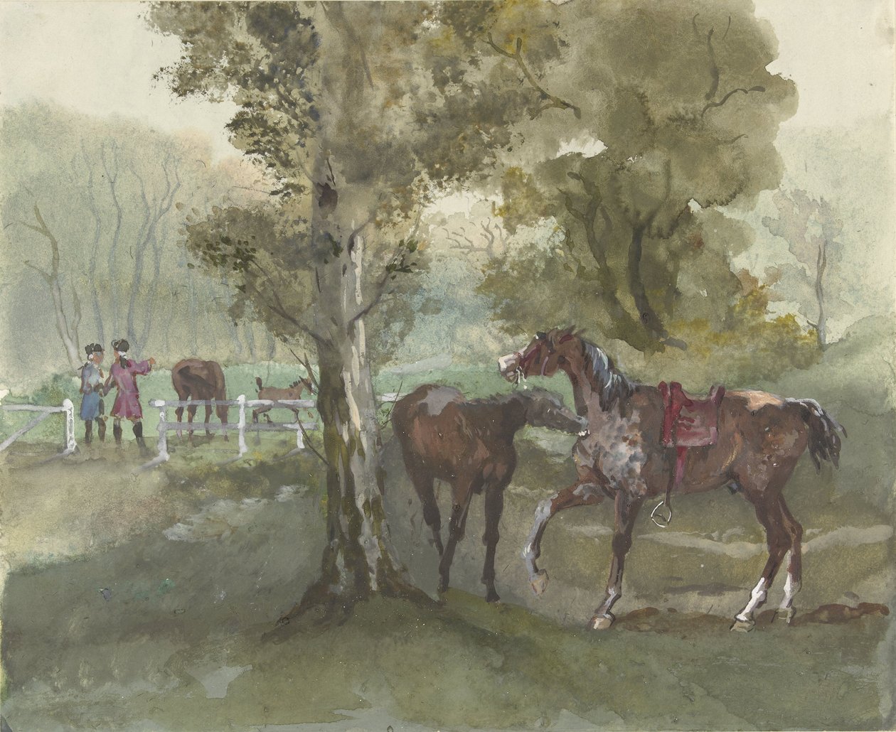 Çayırdaki atlar by Jules baron Finot