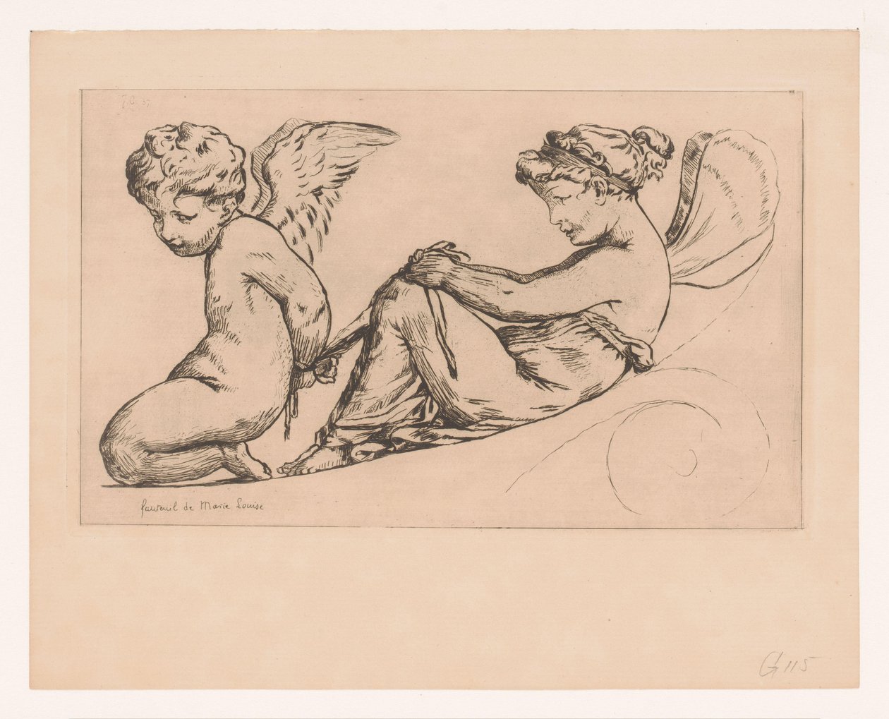 Psyche ketent Amor by Jules de Goncourt
